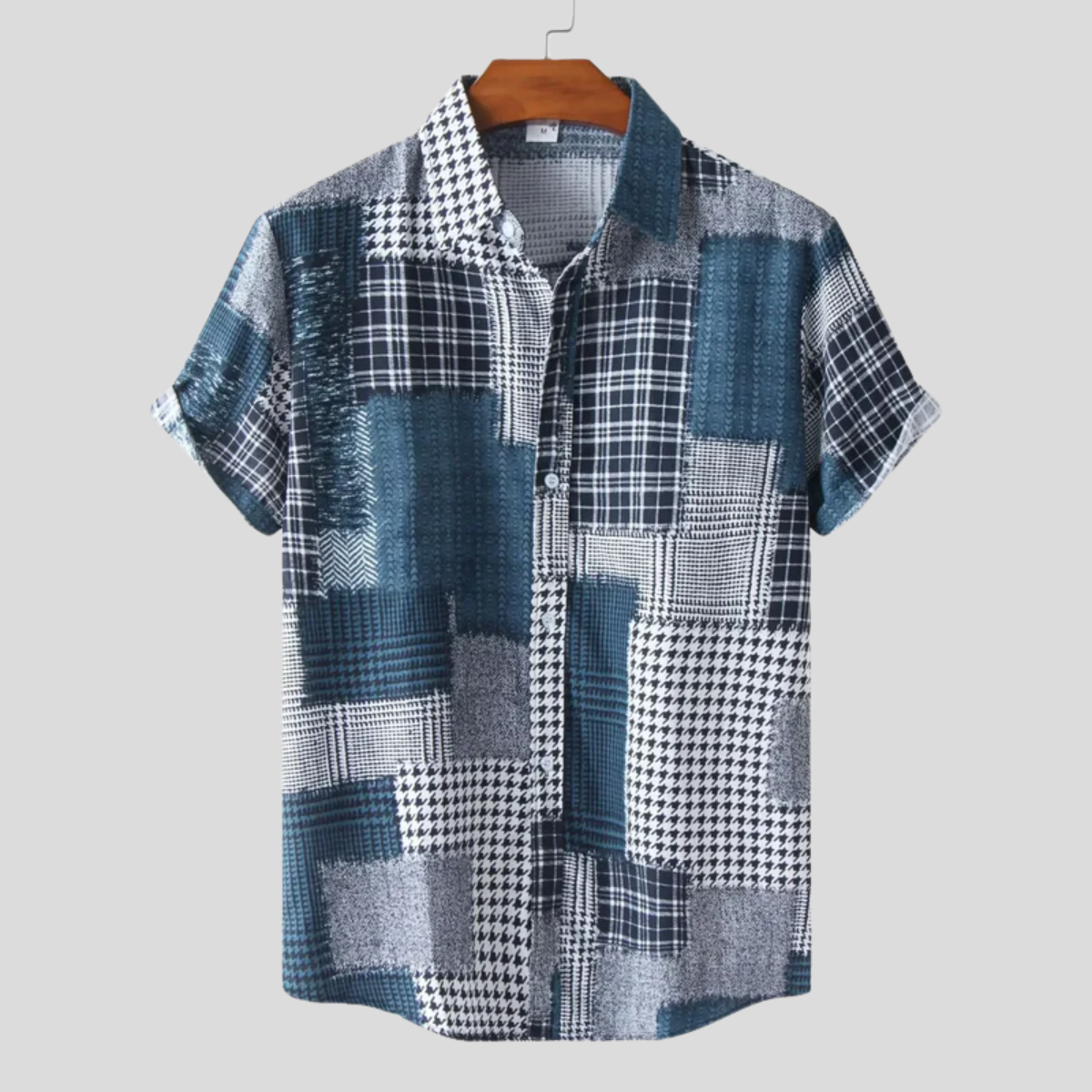 Fredrik | Koszula w Geometryczny Patchwork