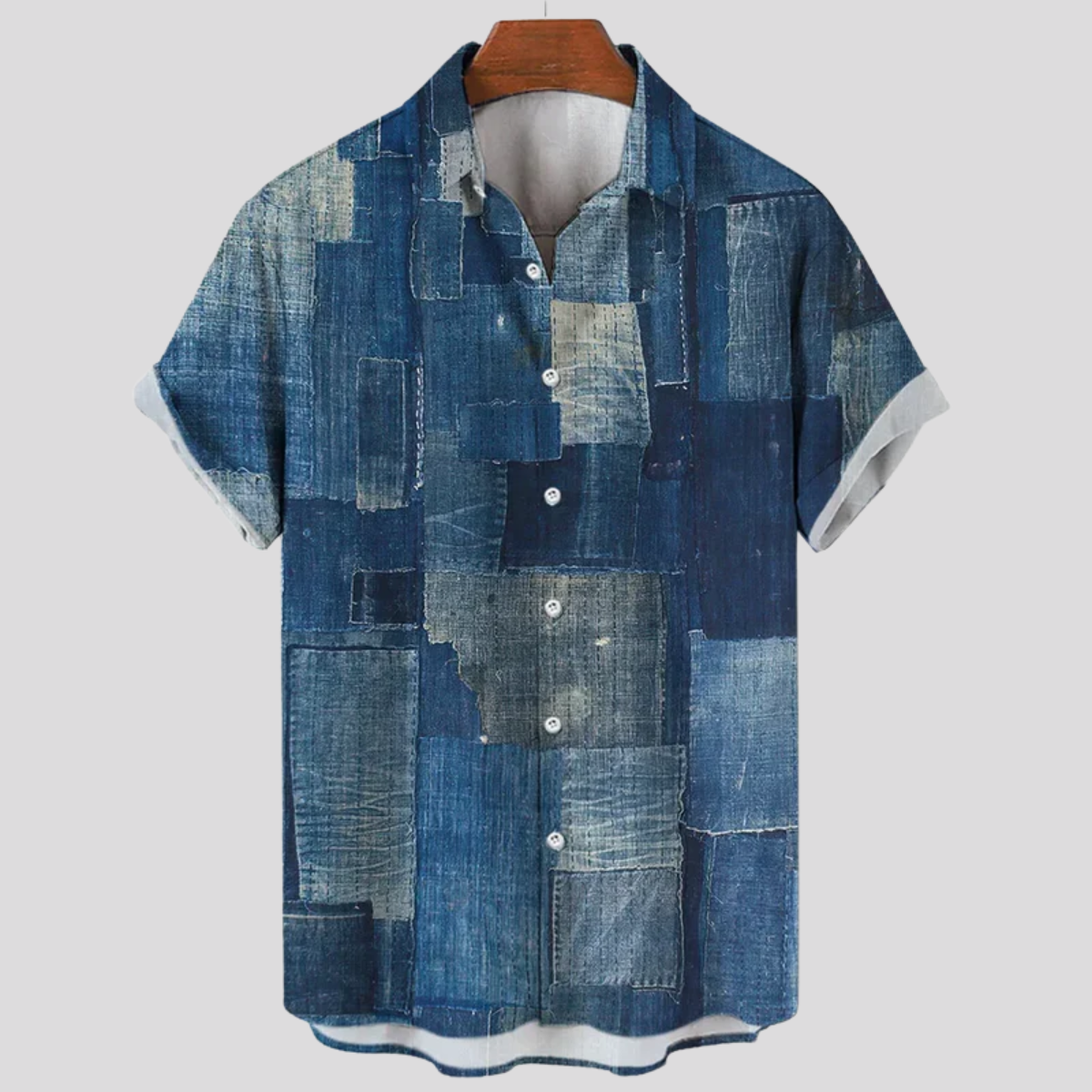 Fredrik | Koszula w Geometryczny Patchwork