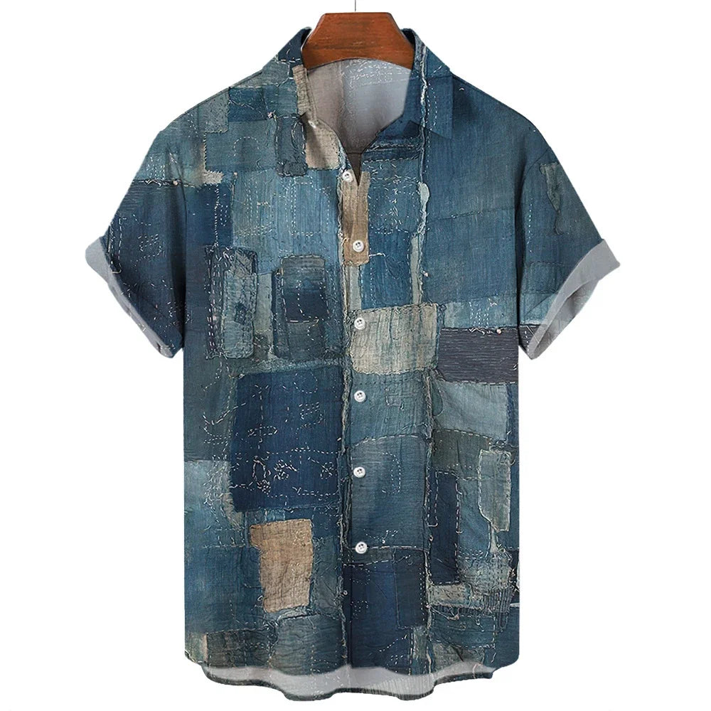 Fredrik | Koszula w Geometryczny Patchwork