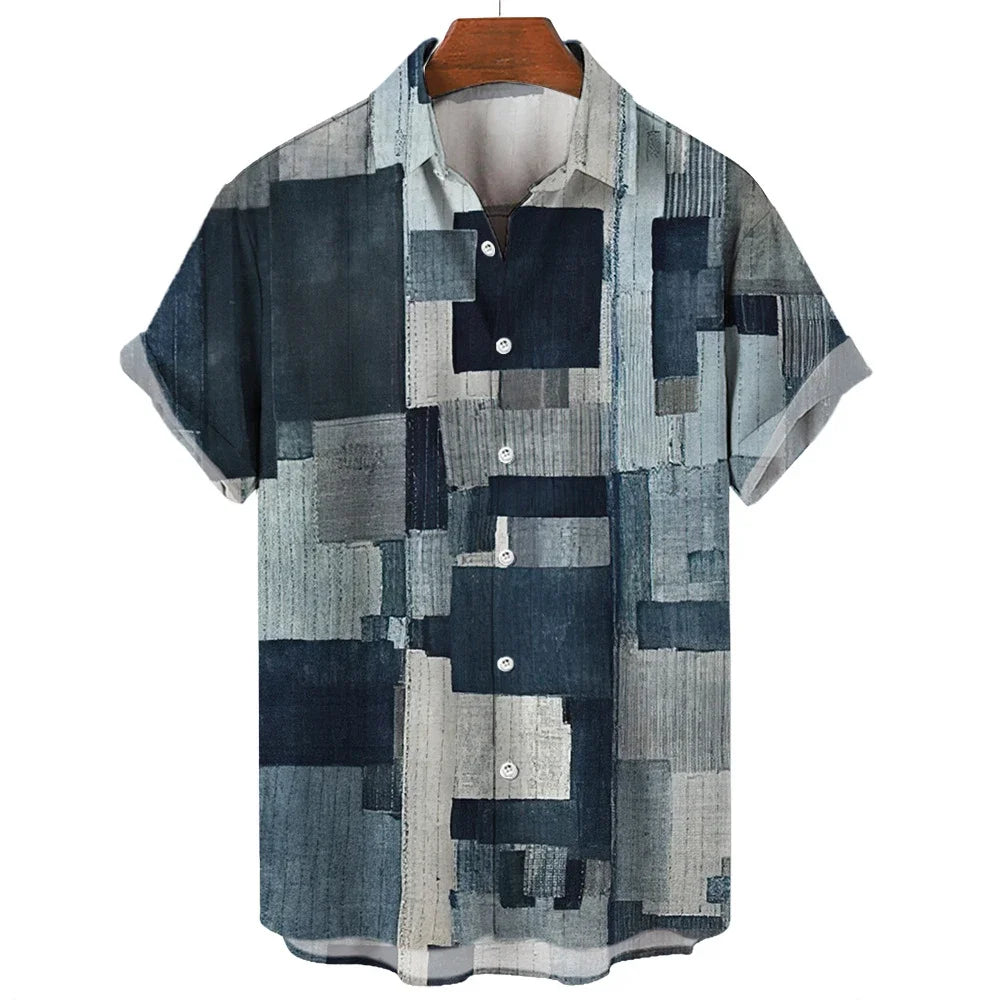 Fredrik | Koszula w Geometryczny Patchwork